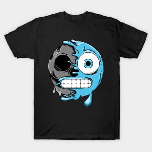 Blue Grimacing Zombie Emoji T-Shirt